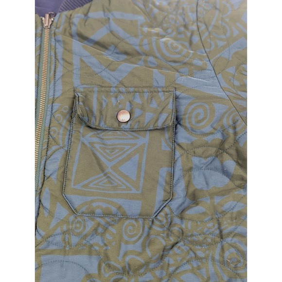 Outerknown Bomber Puffer Jacket Mens Medium Reversible Tribal Green Evolution - Picture 4 of 11